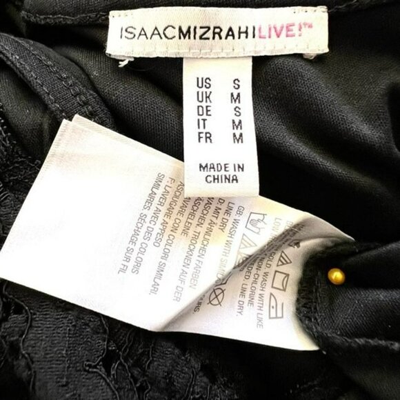Isaac Mizrahi Live Black Lace Asymmetrical Peplum Tank Top Size Small - Picture 9 of 9